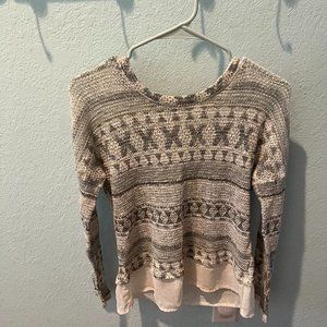 Knit Grey and Blue Sweater